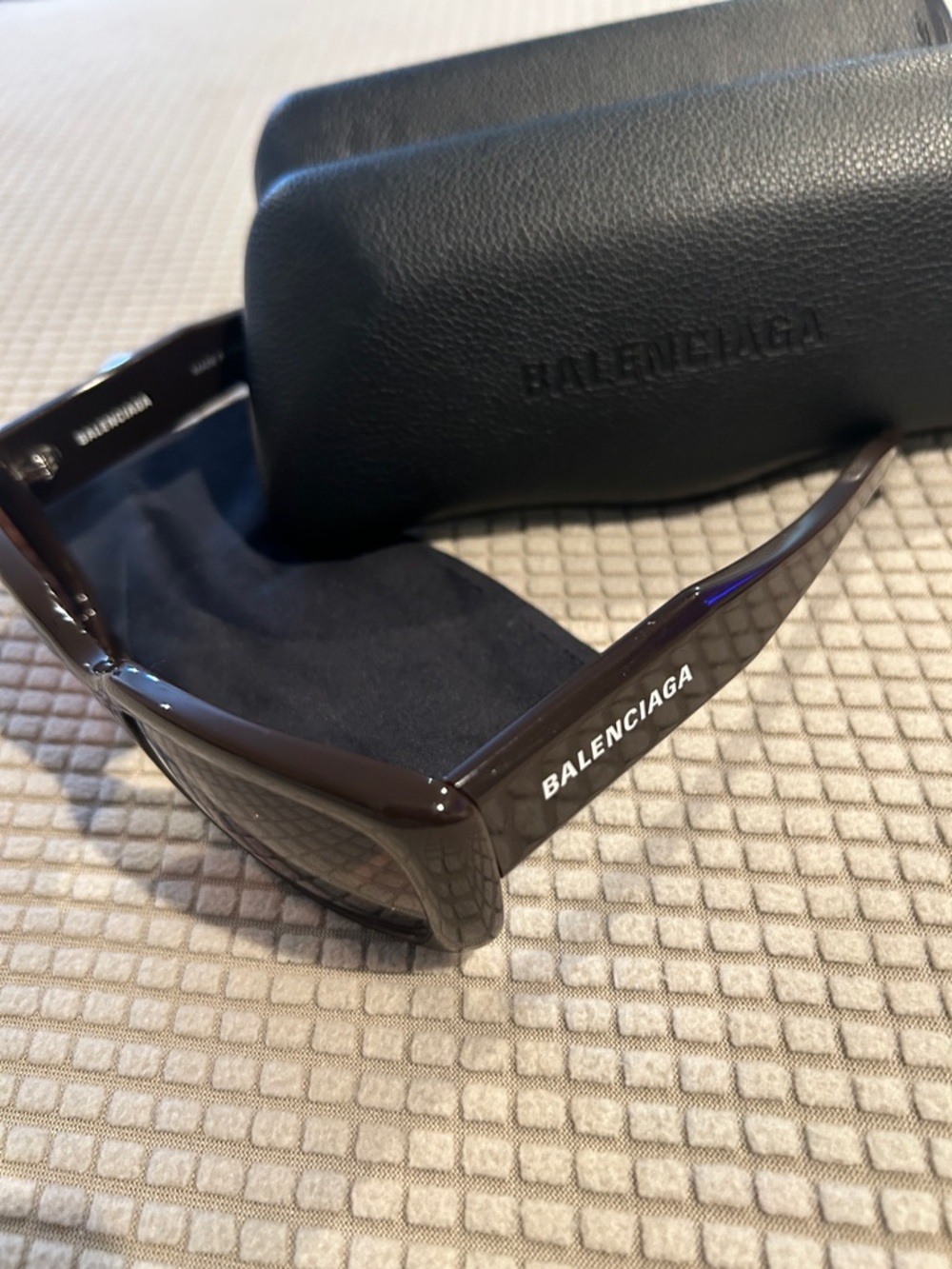 Balenciaga Brown Oversized Square Sunglasses with Dark Lenses - Picture 2 of 2